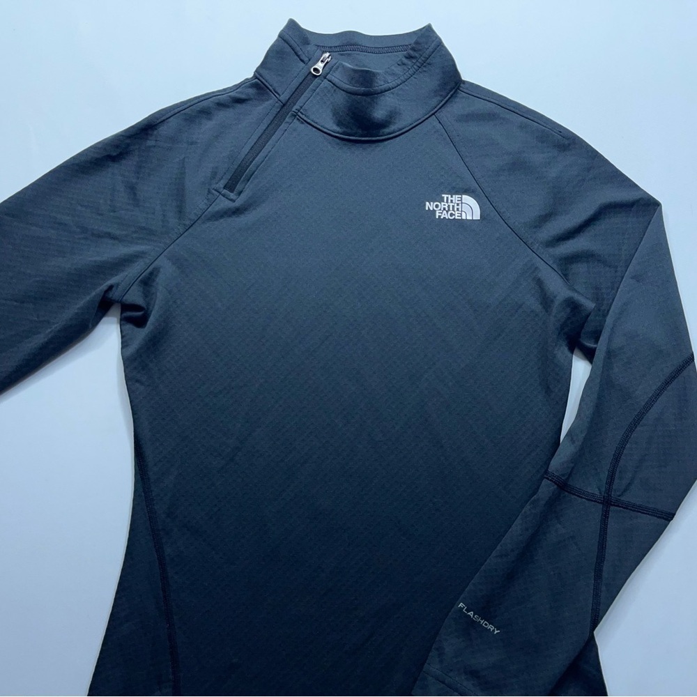 The North Face Pullover Womens Size XS Gray Honeycomb 1/4 Zip Flash Dry - Picture 2 of 14